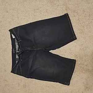 NxD Womens Plus Dark Wash Shorts